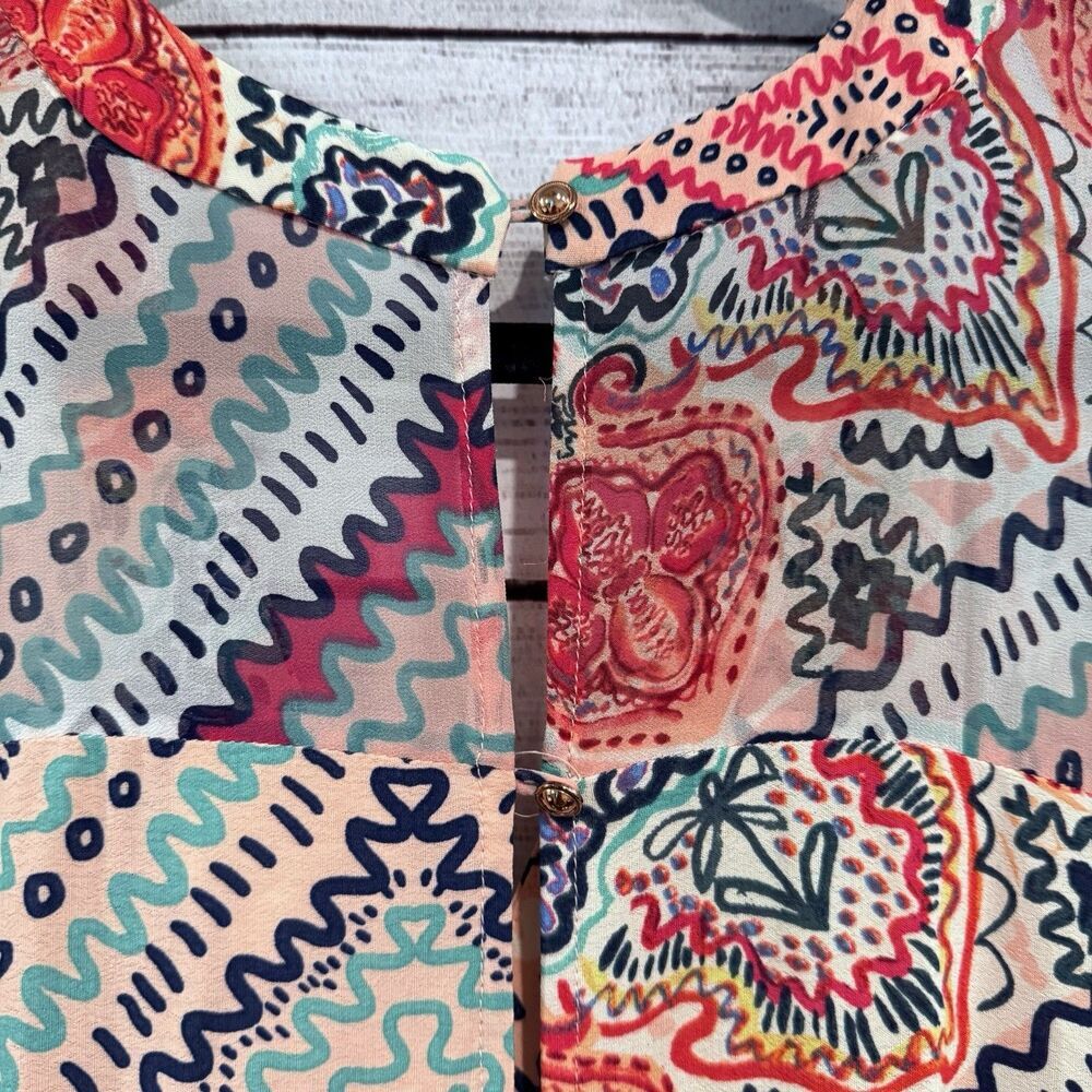 Anthropologie Maeve Siya Kimono Mini Dress Size 4 Multicolored Floral - Picture 15 of 15